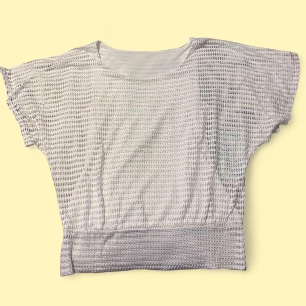 White Textured Women's Top